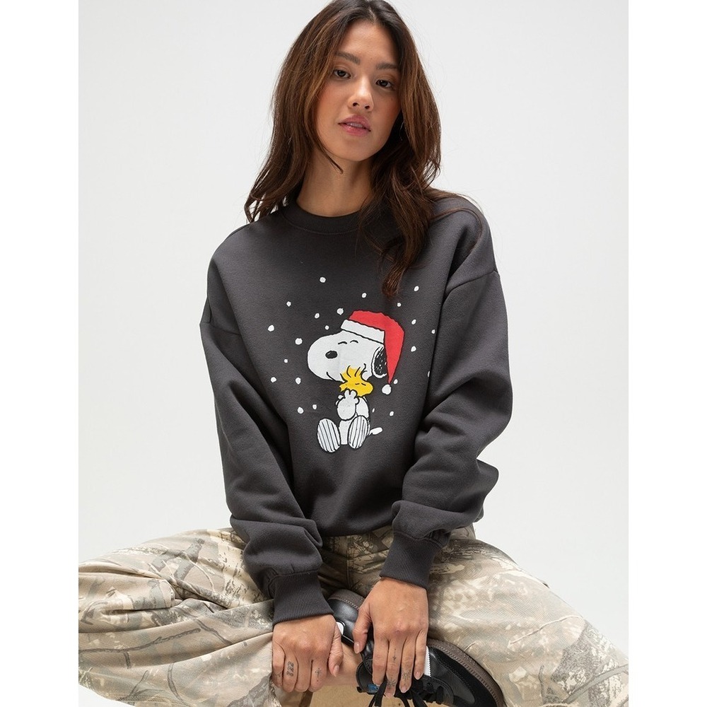 RSQ x Peanuts Woodstock Sweater Adult Sz XS Gray Woodstock Crew Neck LS